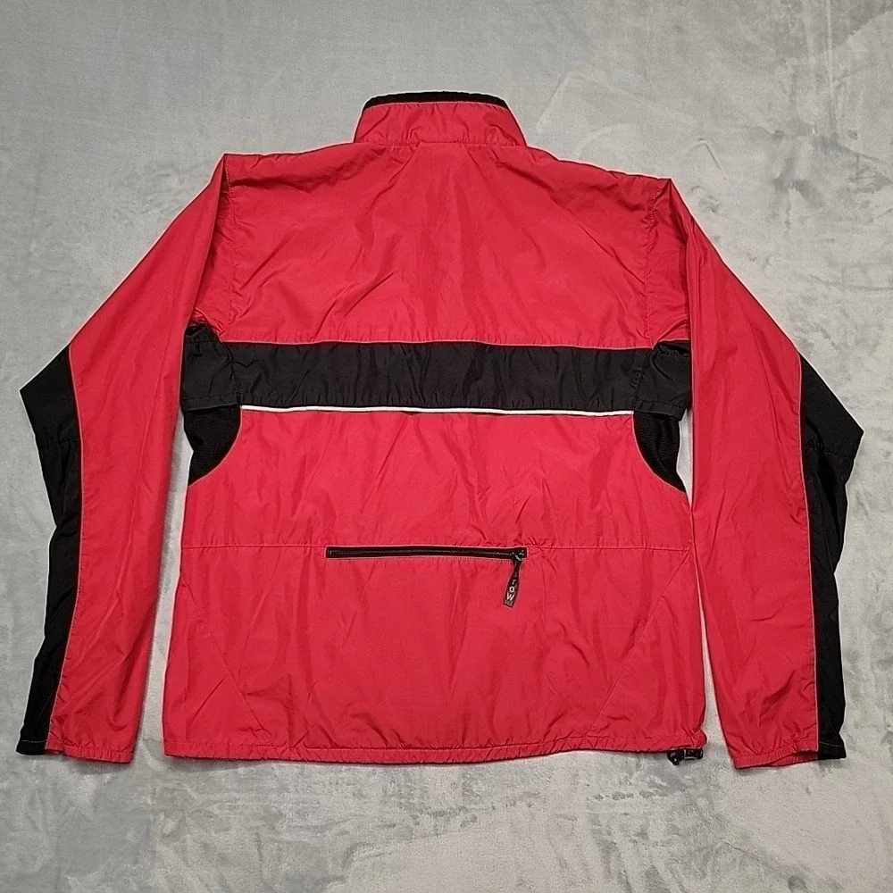 The North Face Jacket Mens Medium Red Windbreaker Stow Pocket Full Zip Hiking